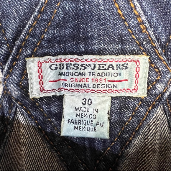Guess Distressed Denim Straight Leg Jean Overalls - Picture 11 of 12
